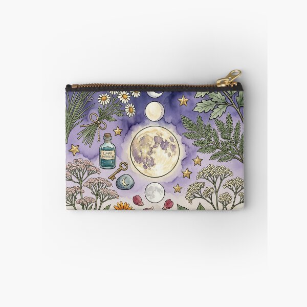 Item preview, Witchy Cottagecore Watercolor Moon Phases Herbs designed and sold by DIUMERI.