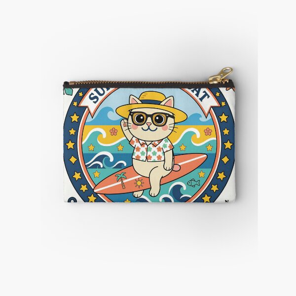 Item preview, Surfing Cool Cat Retro Beach Wave Art designed and sold by DIUMERI.