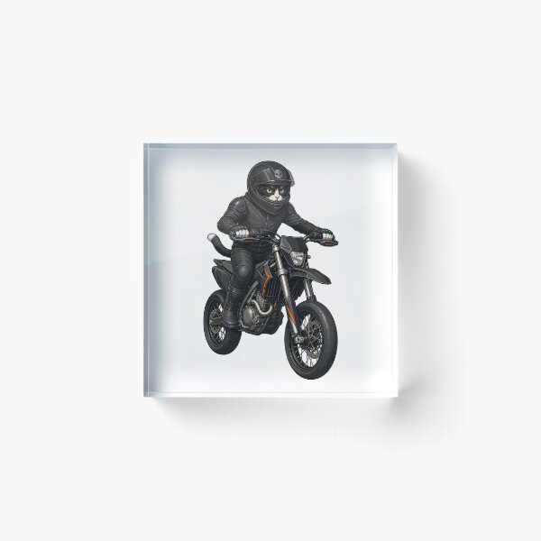 Item preview, Skull Helmet Cat Supermoto Rider designed and sold by TVEX19.