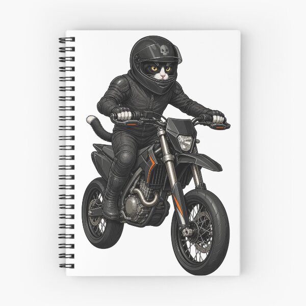 Item preview, Skull Helmet Cat Supermoto Rider designed and sold by TVEX19.