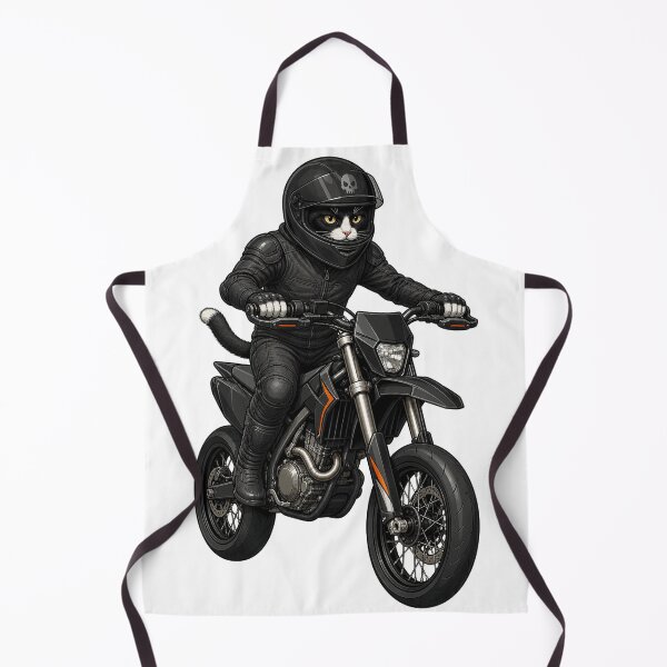 Item preview, Skull Helmet Cat Supermoto Rider designed and sold by TVEX19.