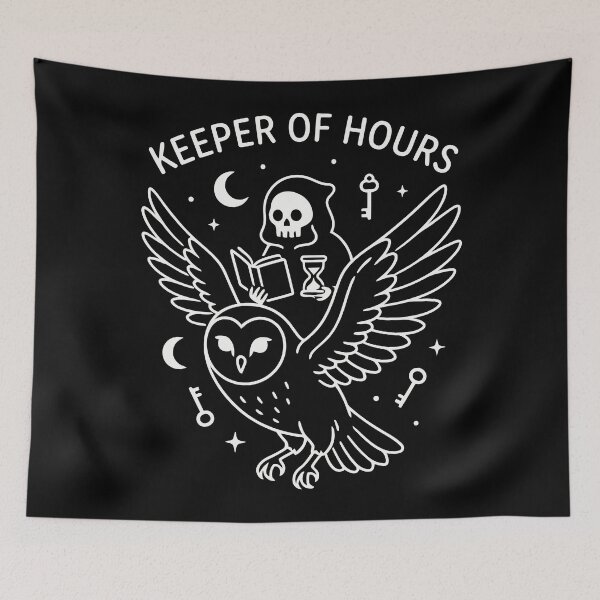 Item preview, Keeper Of Hours Grim Reaper Barn Owl Gothic Celestial designed and sold by Amir Faysal.