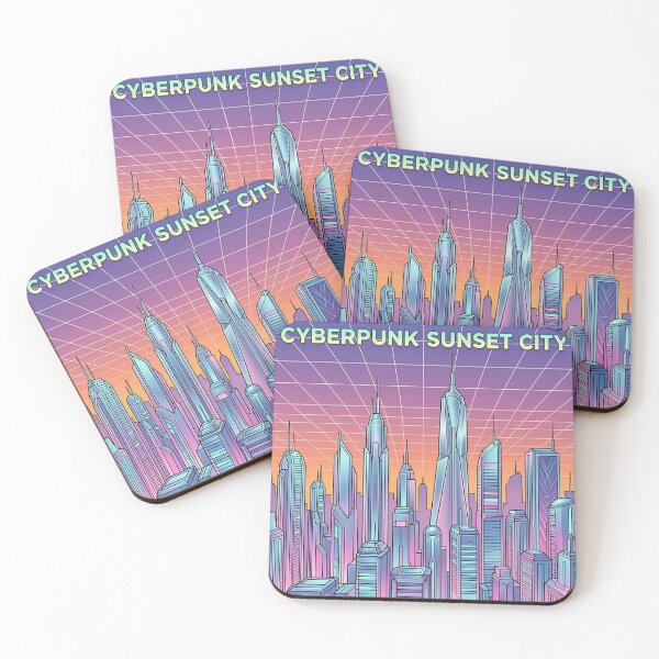 Item preview, Cyberpunk Sunset City Vaporwave designed and sold by DIUMERI.