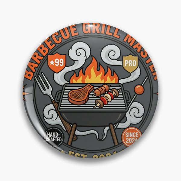 Item preview, Barbecue Grill Master Flat Vector Badge designed and sold by DIUMERI.