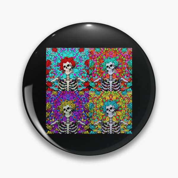 Item preview, Psychedelic Colorful Grateful Day of the Dead Roses Skeleton Set designed and sold by EdaEichmann.
