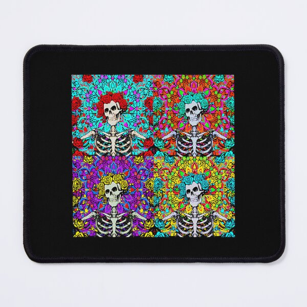 Item preview, Psychedelic Colorful Grateful Day of the Dead Roses Skeleton Set designed and sold by EdaEichmann.