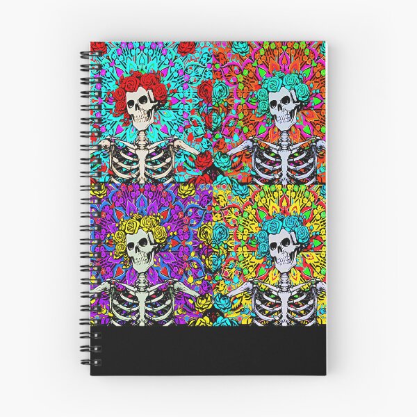 Item preview, Psychedelic Colorful Grateful Day of the Dead Roses Skeleton Set designed and sold by EdaEichmann.