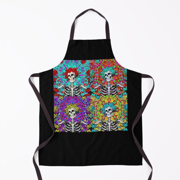 Item preview, Psychedelic Colorful Grateful Day of the Dead Roses Skeleton Set designed and sold by EdaEichmann.