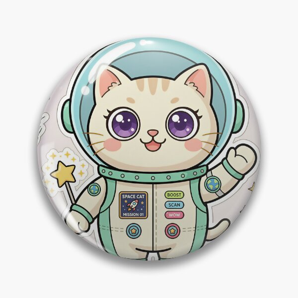 Item preview, Space Cat Astronaut Pastel Kawaii Cute Sticker designed and sold by DIUMERI.