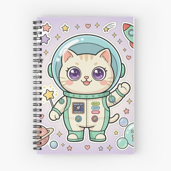 Item preview, Space Cat Astronaut Pastel Kawaii Cute Sticker designed and sold by DIUMERI.
