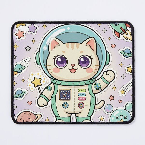 Item preview, Space Cat Astronaut Pastel Kawaii Cute Sticker designed and sold by DIUMERI.