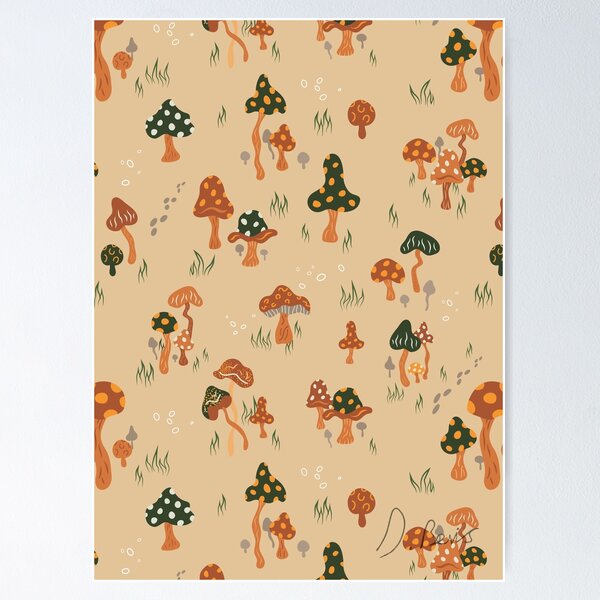 Item preview, Mushroom Meadow Pattern - Dawn Gold designed and sold by Daniel Bevis Design.