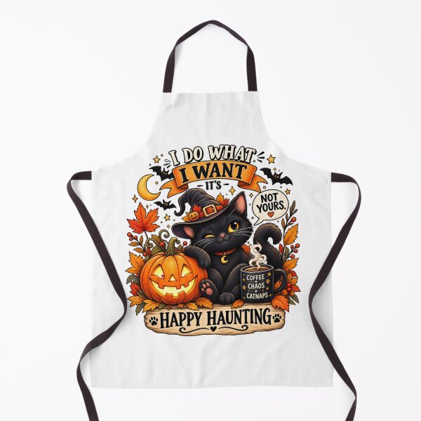 Item preview, Funny Halloween Black Cat Witch Coffee Pumpkin Catnaps designed and sold by Dreamy Ocean Art.
