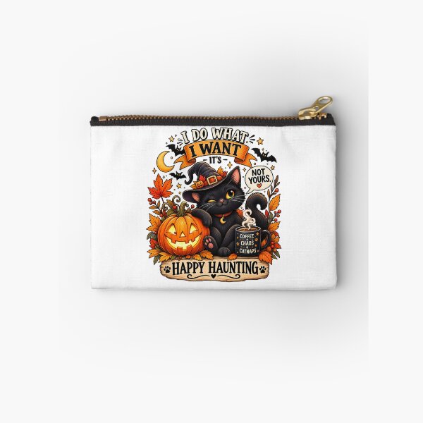 Item preview, Funny Halloween Black Cat Witch Coffee Pumpkin Catnaps designed and sold by Dreamy Ocean Art.