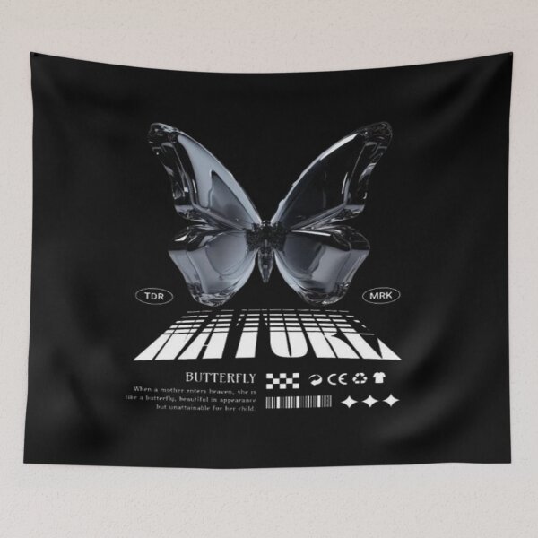 Item preview, Chrome Black Butterfly Streetwear Graphic. designed and sold by BaddieNz.