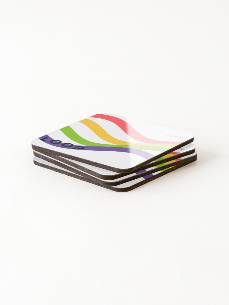 Thumbnail 4 of 5, Coasters (Set of 4), Color Loop Wavy Rainbow Abstract Design designed and sold by NiloStudio.