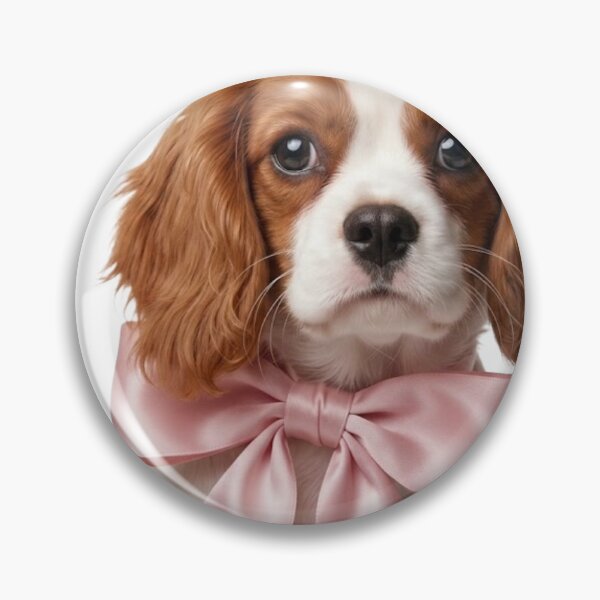 Item preview, Cavalier Coquette Puppy with Pink Bow designed and sold by conamor-bymel.