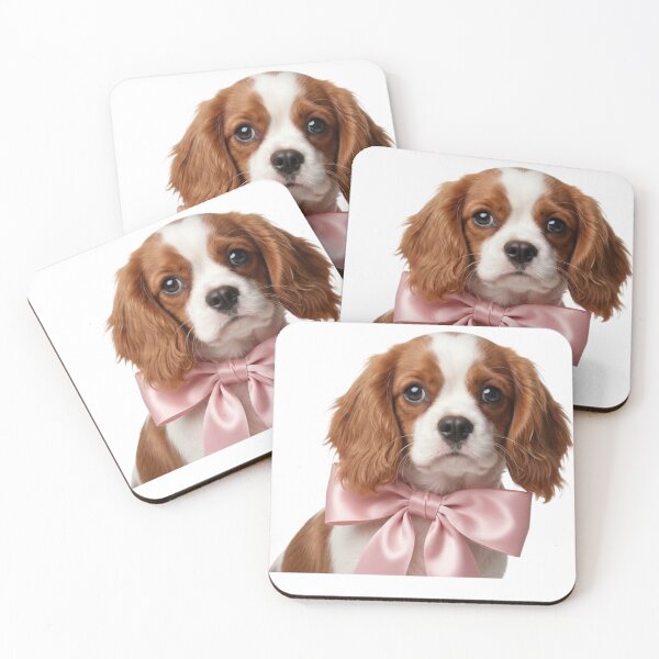 Item preview, Cavalier Coquette Puppy with Pink Bow designed and sold by conamor-bymel.