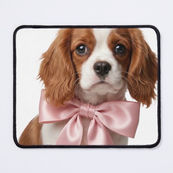 Item preview, Cavalier Coquette Puppy with Pink Bow designed and sold by conamor-bymel.