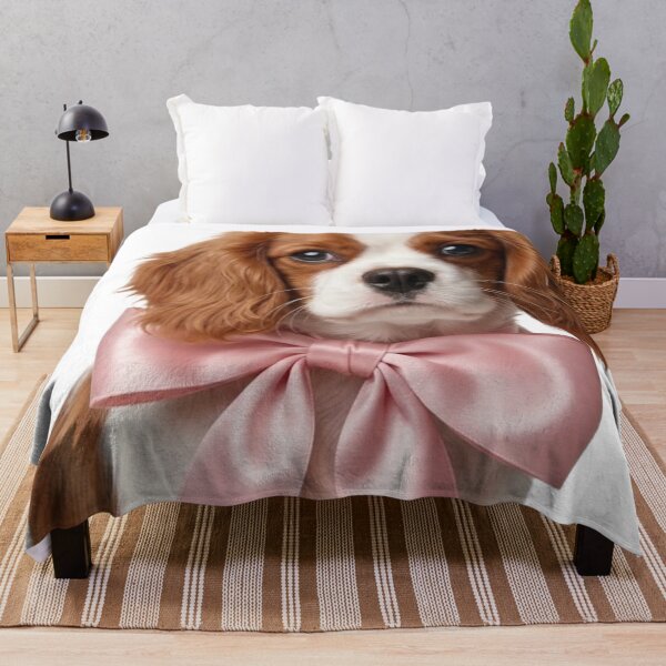 Item preview, Cavalier Coquette Puppy with Pink Bow designed and sold by conamor-bymel.