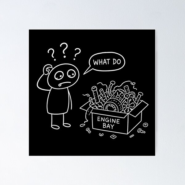 Item preview, WHAT DO Confused Mechanic Funny JDM Meme Doodle designed and sold by MUGEN WORKS.