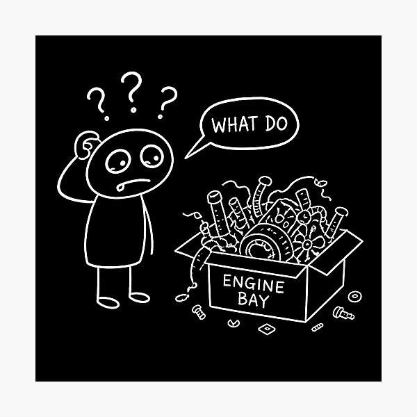 Item preview, WHAT DO Confused Mechanic Funny JDM Meme Doodle designed and sold by MUGEN WORKS.