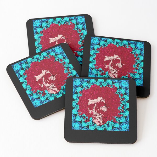 Item preview, Psychedelic Skull with Roses and Mandala Pattern designed and sold by ArelyLemke.