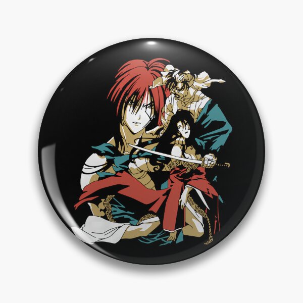 Item preview, Red-Haired Samurai With Woman Holding Katana And Bandaged Man designed and sold by GerardoJerde.