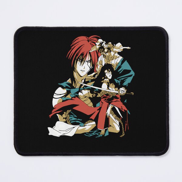 Item preview, Red-Haired Samurai With Woman Holding Katana And Bandaged Man designed and sold by GerardoJerde.
