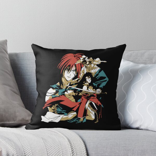 Item preview, Red-Haired Samurai With Woman Holding Katana And Bandaged Man designed and sold by GerardoJerde.
