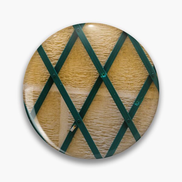 Item preview, Green Wooden Lattice Trellis On Textured Yellow Stone Wall With Geometric Pattern And Texture designed and sold by Nmallia.