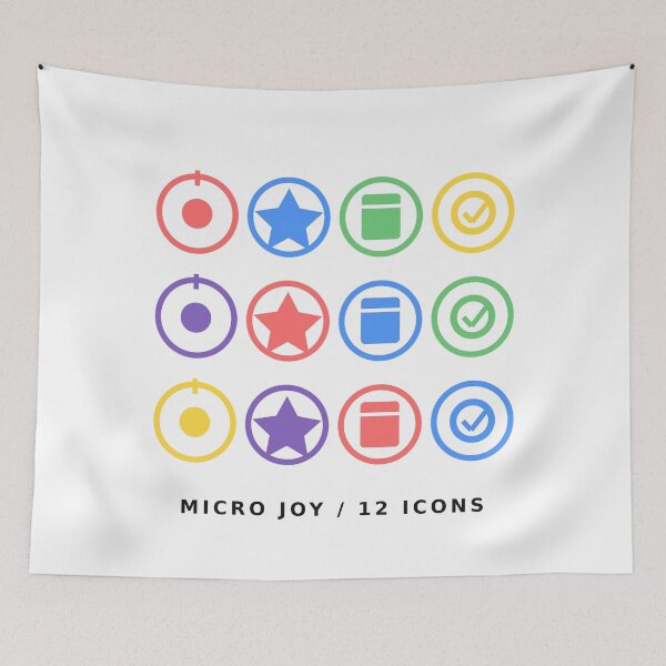 Item preview, Micro Joy Colorful Minimalist Icon Set designed and sold by NiloStudio.