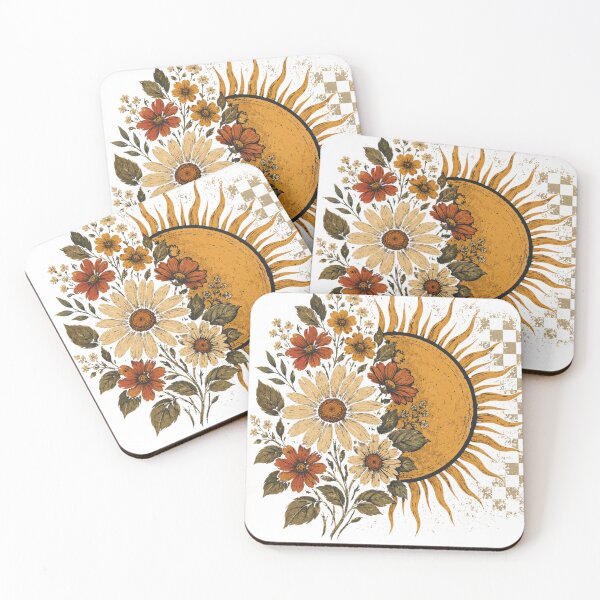 Item preview, Boho Sun Floral Checkerboard Celestial designed and sold by DKSH1234.