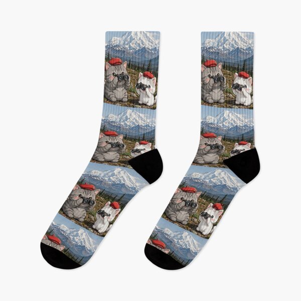 Item preview, Junior and Freda at Denali National Park Alaska - Cute Explorer Cats  designed and sold by MAISON SYLVIE.