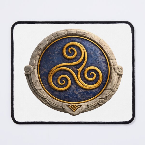 Item preview, Celtic Triskele Medallion — Illuminated Blue & Gold designed and sold by The Painted Fence.