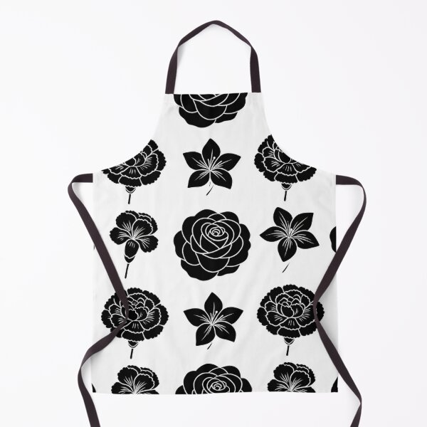 Item preview, Black White Line Art Flower Pattern — Rose Carnation Santan designed and sold by Bondingbonding.
