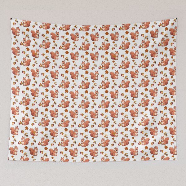 Item preview, Cute Autumn Squirrel Seamless Pattern with Acorns, Hazelnuts and Fall Leaves designed and sold by BigDigital.