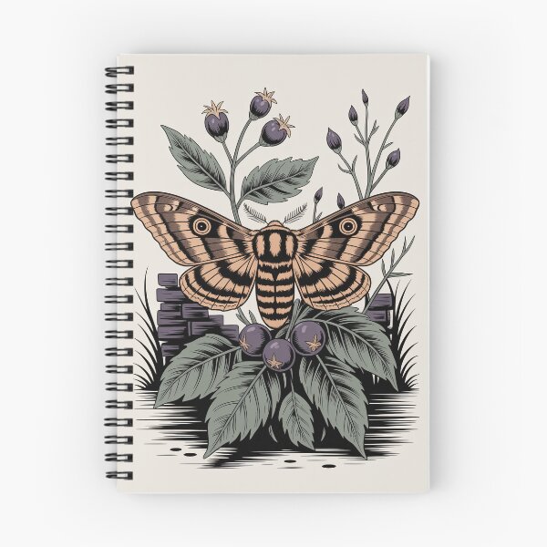 Item preview, Gothic Moth & Botanical Flowers Vintage Illustration designed and sold by NuvoraNest.
