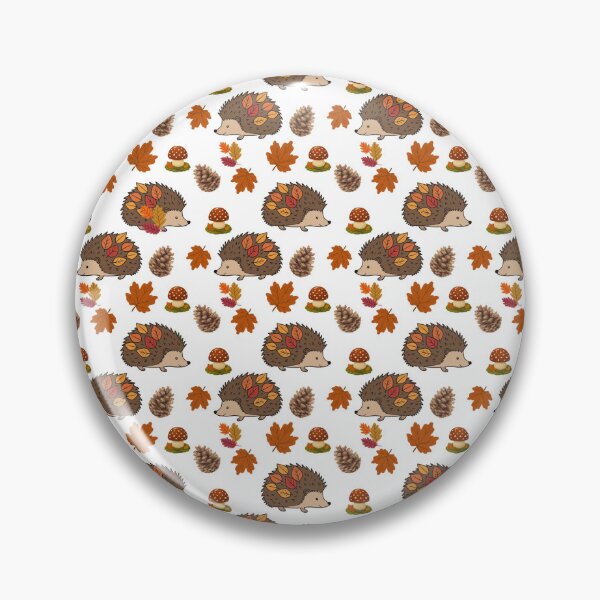Item preview, Cute Autumn Woodland Seamless Pattern with Hedgehogs, Mushrooms, Pine Cones and Dried Leaves designed and sold by BigDigital.