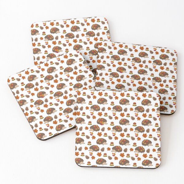 Item preview, Cute Autumn Woodland Seamless Pattern with Hedgehogs, Mushrooms, Pine Cones and Dried Leaves designed and sold by BigDigital.
