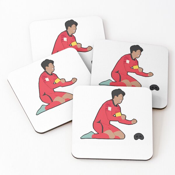 Item preview, Son Heung Min 2022 World Cup Celebration Kneeling Red Jersey designed and sold by ArmandHuels.