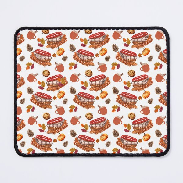 Item preview, Cozy Autumn Seamless Pattern with Blankets, Hot Drinks, Cookies, Pumpkins and Fall Leaves designed and sold by BigDigital.