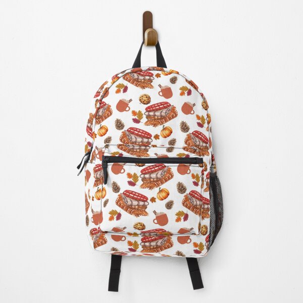 Item preview, Cozy Autumn Seamless Pattern with Blankets, Hot Drinks, Cookies, Pumpkins and Fall Leaves designed and sold by BigDigital.