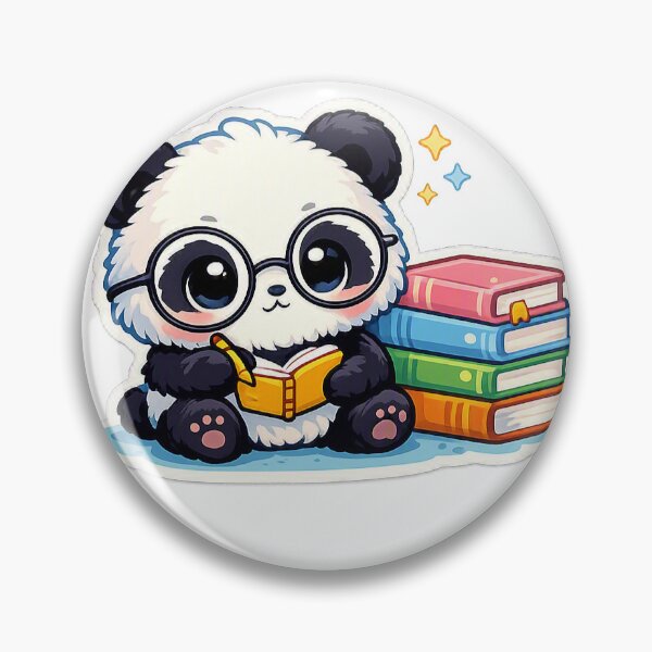 Item preview, Nerd Panda Sticker Kawaii Bookish Animal for Students, Readers & Study Lovers designed and sold by CutePrintCorner.