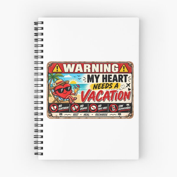 Item preview, Warning My Heart Needs A Vacation Funny Vintage Beach Sign designed and sold by Sitred123.