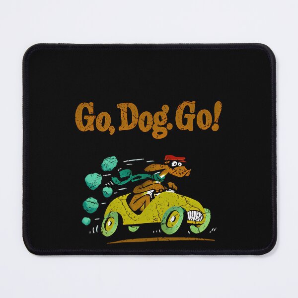 Item preview, Go Dog Go Vintage Driving Fast Yellow Car designed and sold by ArmandHuels.