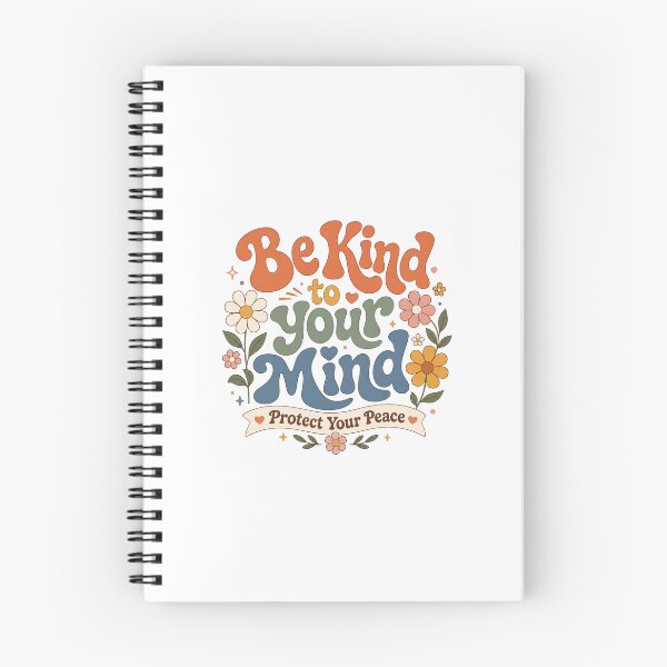 Item preview, Be Kind To Your Mind Protect Your Peace Groovy Retro Mental Health Floral designed and sold by ucpstudio.