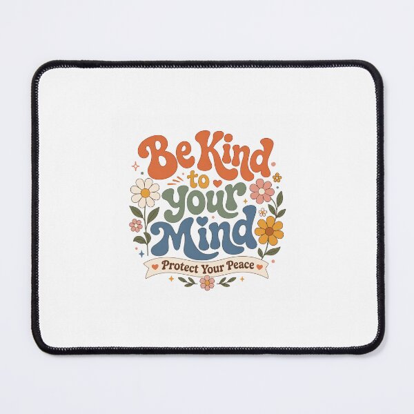 Item preview, Be Kind To Your Mind Protect Your Peace Groovy Retro Mental Health Floral designed and sold by ucpstudio.
