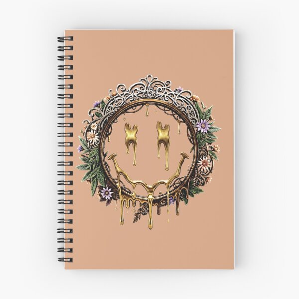 Item preview, Melting Gold Gothic Floral Smiley designed and sold by mackyartsstudio.