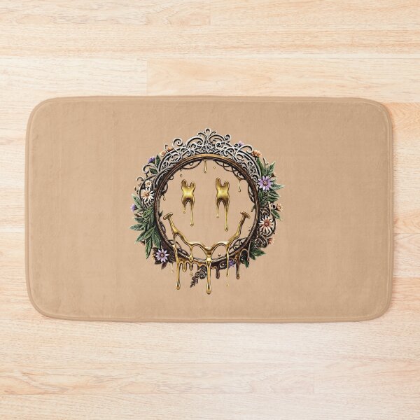 Item preview, Melting Gold Gothic Floral Smiley designed and sold by mackyartsstudio.